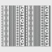 Papier Cadeau Chandail de Noël noir blanc clair motif (Plat)