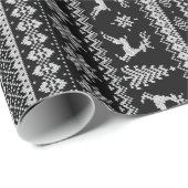 Papier Cadeau Chandail de Noël personnalisé motif d'île noire (Coin rond)