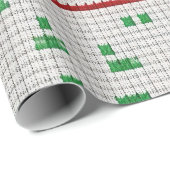 Papier Cadeau Chandail de Noël rouge, vert, blanc (Coin rond)
