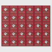 Papier Cadeau Chandail de vacances moche de football (Plat)