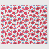 Papier Cadeau Chandail d'hiver Rouge Bleu Blanc Noël (Plat)