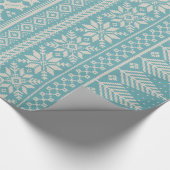 Papier Cadeau chandail juste bleu et crème de knit d'île (Coin)