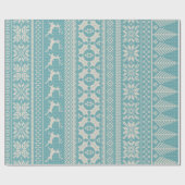 Papier Cadeau chandail juste bleu et crème de knit d'île (Plat)