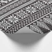 Papier Cadeau chandail juste noir et blanc de knit d'île (Coin)