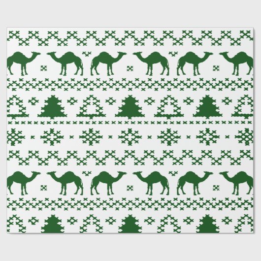 Papier Cadeau Chandail laid de Noël de chameau de journée en (Plat)