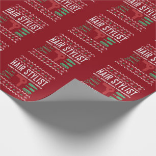 Papier Cadeau Chandail laid de Noël de coiffeur