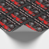 Papier Cadeau Chandail laid de vacances de Sleigh de Père Noël (Coin)