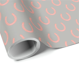 Papier Cadeau Chandail rose précieux motif sur gris pâle