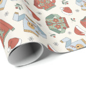 Papier Cadeau Chandails de Noël et Motif Casquette (Coin rond)