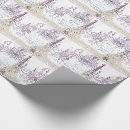 Papier Cadeau chandelier paris tour eiffel (Coin)