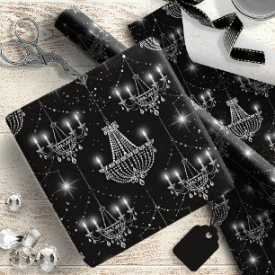 Papier Cadeau Chandeliers Old Hollywood B & W ID1108