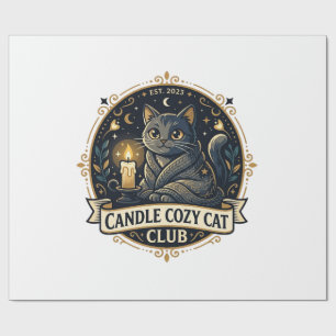 Papier Cadeau Chandelle Cosy Cat Cat Papa Idée Cadeau - Chandell