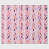 Papier Cadeau Chandelles D'Anniversaire Jolie Rose (Plat)