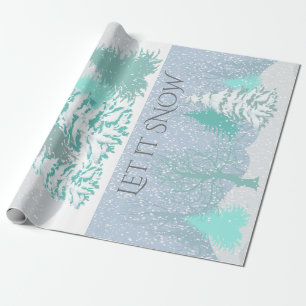 Papier Cadeau Changement de couleur de l'arbre de Noël de neige