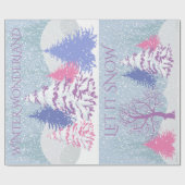 Papier Cadeau Changement de couleur de l'arbre de Noël de neige  (Plat)