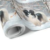 Papier Cadeau Chanson Japonaise Laisser Neige Noël (Coin rond)