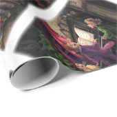 Papier Cadeau Chant de Noël le long (Coin rond)