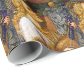 PAPIER CADEAU CHANTER ANGEL DE NOËL, JOY PEACE LOVE PARCHMENT (Coin rond)