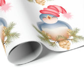 Papier Cadeau Chanter Blue Bird (Coin rond)