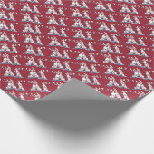 Papier Cadeau Chanter Caribou Noël Rouge (Coin)