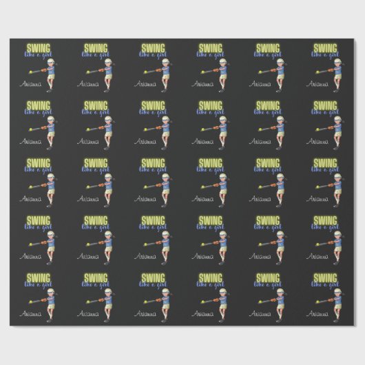 Papier Cadeau Chanter Comme Une Fille Softball (Plat)