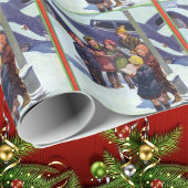 Papier Cadeau Chanter Noël dans la neige