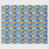 Papier Cadeau chanteurs de carol dans la neige à noël (Plat)