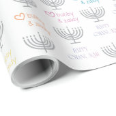 Papier Cadeau Chanuka Wrapping Paper (Coin rond)