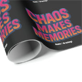 Papier Cadeau Chaos rend les souvenirs Retro Synthwave Design am (Coin rond)