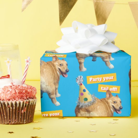 Papier Cadeau Chapeau d'anniversaire Corgi Butt (Fête d'anniversaire)