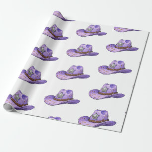 Papier Cadeau Chapeau de cowgirl violet clair