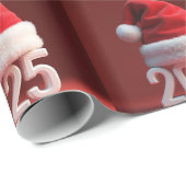 Papier Cadeau chapeau de santa rouge (Coin rond)