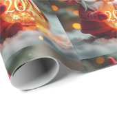 Papier Cadeau chapeau de santa rouge (Coin rond)