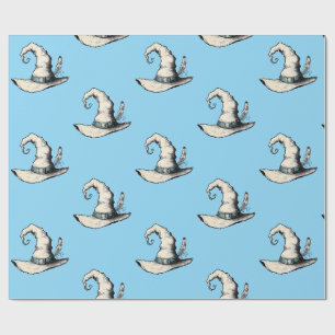 Papier Cadeau Chapeau de Sorcière Bleu