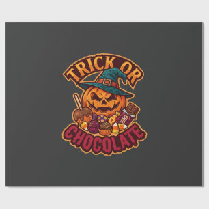 Papier Cadeau Chapeau de sorcière de citrouille d'Halloween Tric