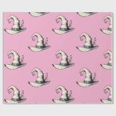 Papier Cadeau Chapeau de Sorcière Rose (Plat)