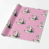 Papier Cadeau Chapeau de Sorcière Rose (Déroulé)