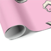 Papier Cadeau Chapeau de Sorcière Rose (Coin rond)
