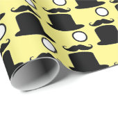 Papier Cadeau chapeau haut de hipster avec design monocle (Coin rond)