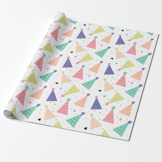 Papier Cadeau Chapeaux d'anniversaire (Déroulé)