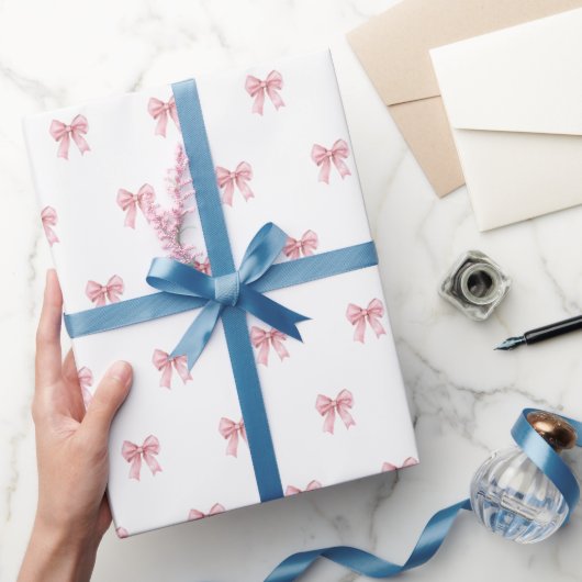 Papier Cadeau Chapeaux de fête d'anniversaire à motif ruban rose (Cadeaux)