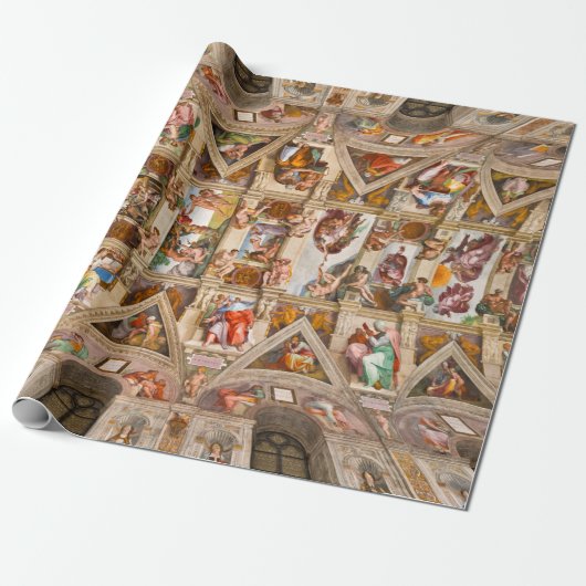 Papier Cadeau Chapelle Sixtine Plafond par Michel-Ange (Déroulé)