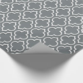 Papier Cadeau Charbon gris blanc XL Quatrefoil marocain #7DS (Coin)