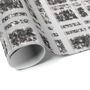 Papier Cadeau Charbon gris noir gris de la géométrie de gril