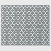 Papier Cadeau Charcharbon gris blanc Quatrefoil marocain Motif # (Plat)