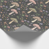 Papier Cadeau Charcoal Gray Earthy Fungi Seamless Pattern (Coin)