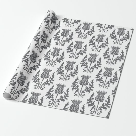 Papier Cadeau chardon en silhouette motif sans soudure (Déroulé)