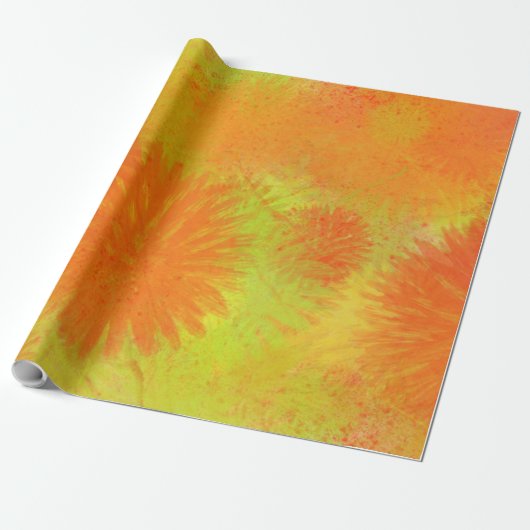 Papier Cadeau chardon jaune (Déroulé)