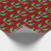 Papier Cadeau Chardon (sur fond rouge) (Coin)