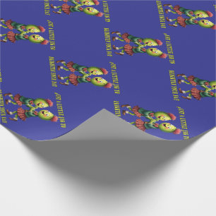 Papier Cadeau Chardons portant du tartan dansant juste un peu de
